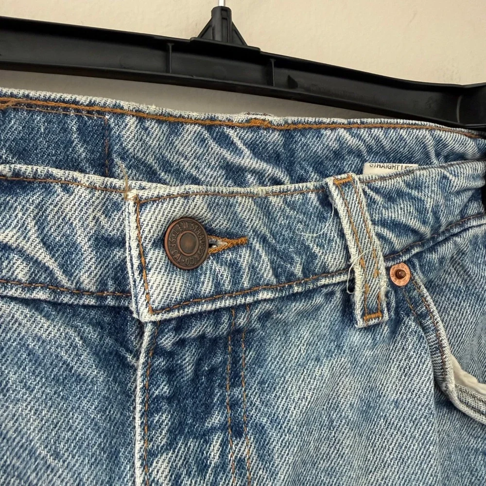 Vintage Levis 505 Orange Tab Jeans Mens 38x30 Light Wash Straight Leg Brazil